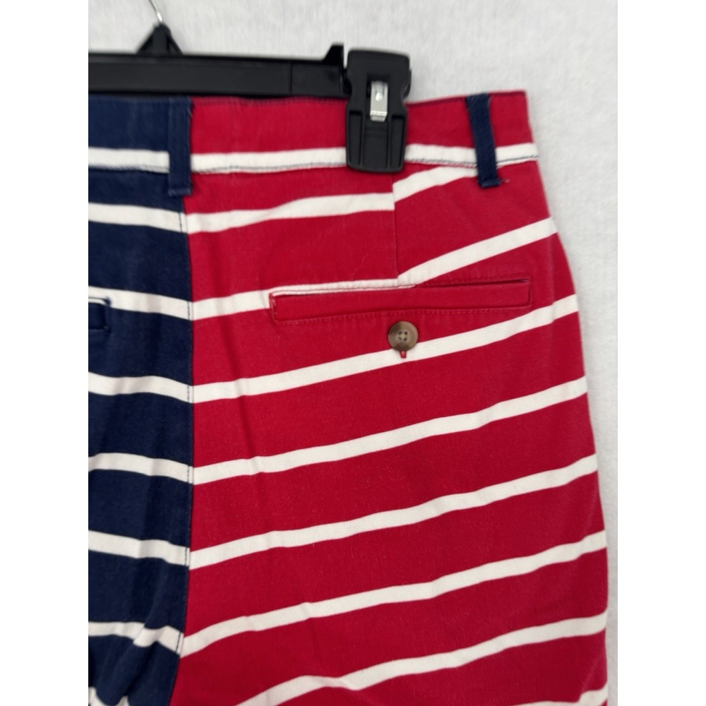 Vineyard Vines Shorts Men's 28x8 Red Blue White American Flag Chino Striped - Picture 9 of 11